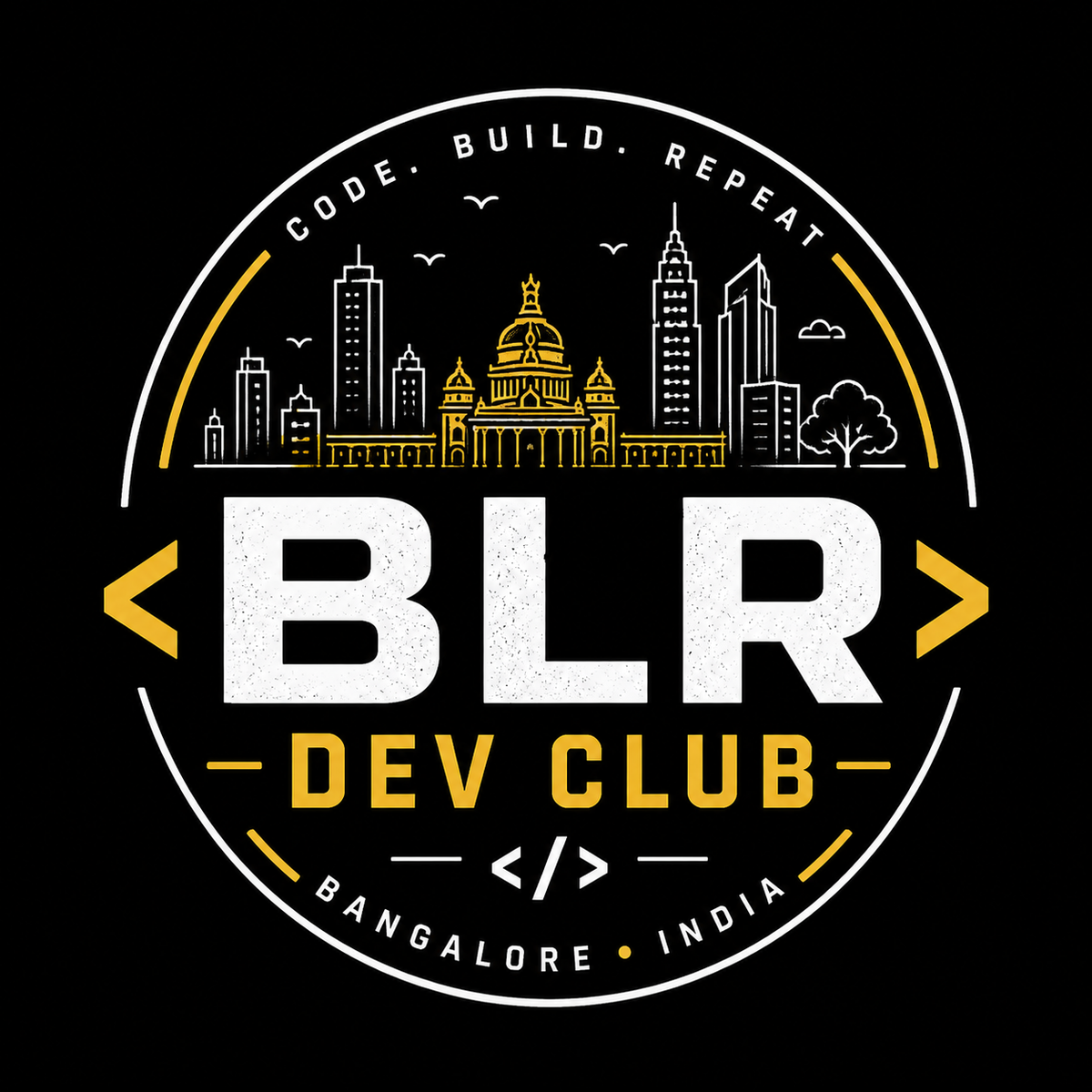 BLR Dev Club Oversized Tee – Code. Coffee. Bengaluru. | Royal Blue